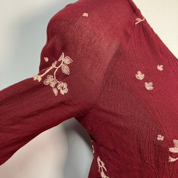 Free People Jasmine Floral Embroidered Mini dress 4 boho fairy As seen on TV - Picture 6 of 14